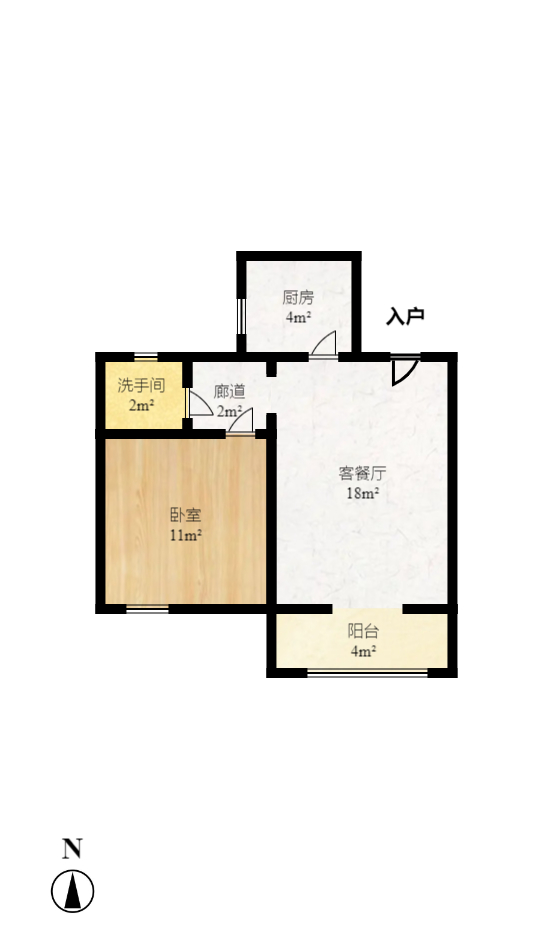 润芳园 1室0厅1卫 1500.0元/月 润芳园 1室0厅1卫 1500.0元/月户型图