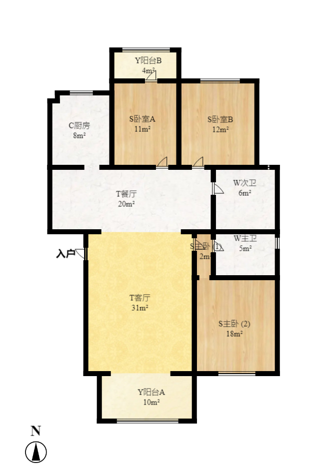 紫薇苑 1室2厅1卫 2600.0元/月 紫薇苑 1室2厅1卫 2600.0元/月户型图