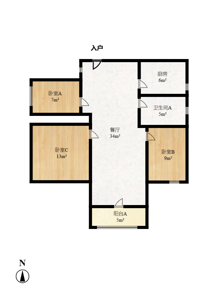 湘府十城（汇财御景湾新寓,汇财国际）  3室2厅2卫   93.00万室内图1