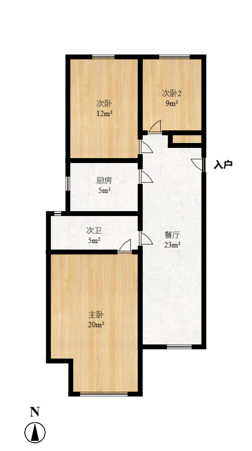绿洲景芳  3室2厅1卫    79.88万室内图1
