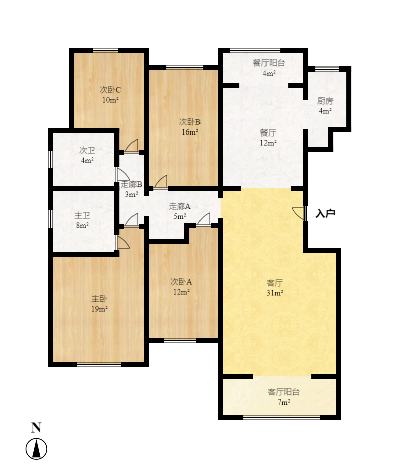 润江榕园  4室2厅2卫    3500.0元/月室内图1