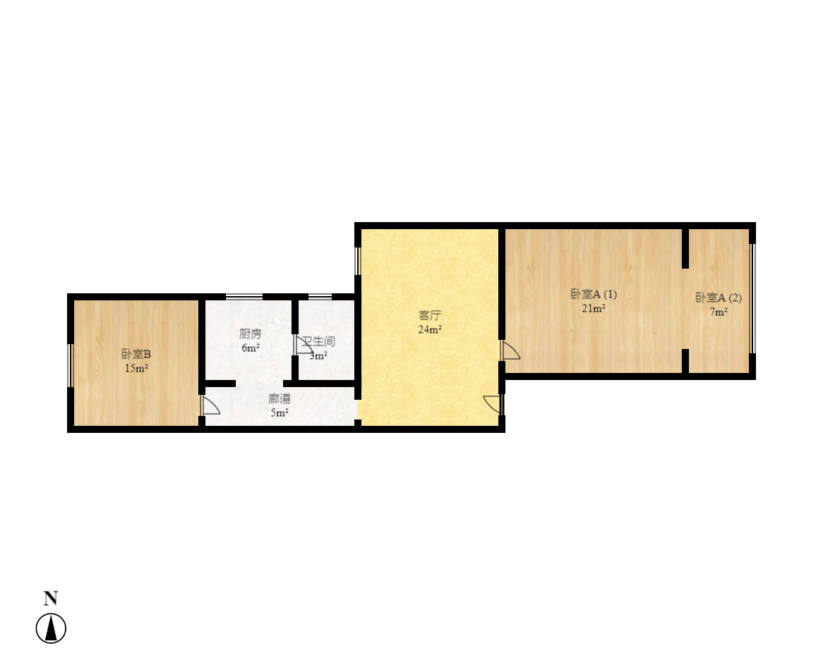 杏花园小区 2室1厅1卫 1100.0元/月 杏花园小区 2室1厅1卫 1100.0元/月户型图