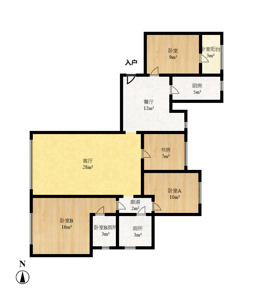 邦盛水岸御园 4室2厅1卫 2200.0元/月 邦盛水岸御园 4室2厅1卫 2200.0元/月户型图