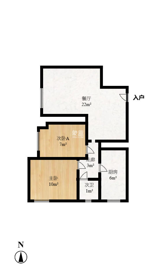 泊林晶城  2室2厅1卫   1700.00元/月户型图