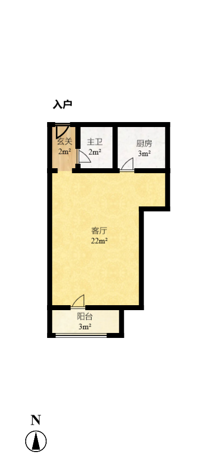 蓝山郡  1室1厅11卫    1100.0元/月户型图