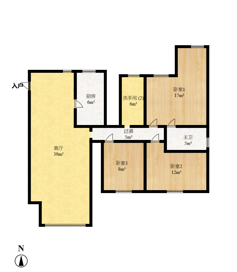 活力康城 3室2厅2卫 3000.0元/月 活力康城 3室2厅2卫 3000.0元/月户型图