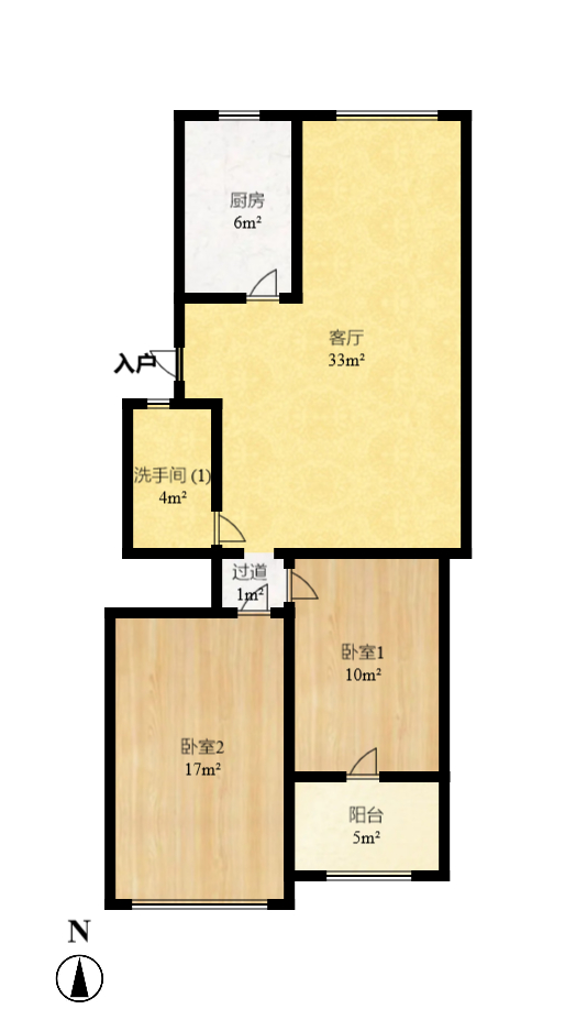 上民航宿舍 3室2厅1卫 2300.0元/月 上民航宿舍 3室2厅1卫 2300.0元/月户型图
