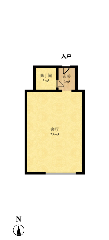 C-park天悦城（紫檀溪苑二期）  1室0厅0卫   1600.00元/月户型图