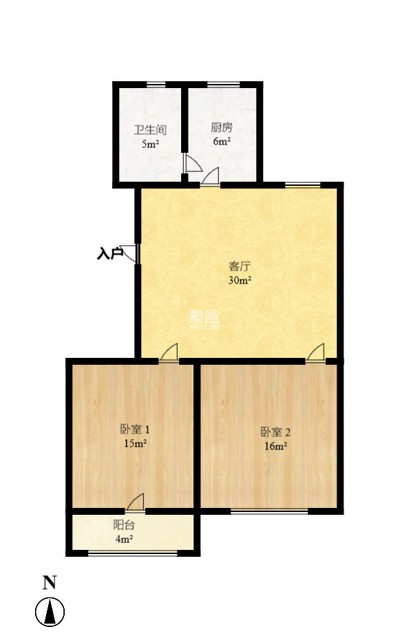 湘江北尚 2室2厅1厨1卫 109.20万
