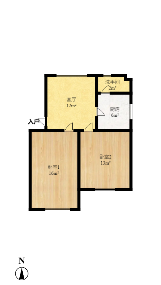 狮子山二片 2室1厅1卫 1200.0元/月 狮子山二片 2室1厅1卫 1200.0元/月户型图