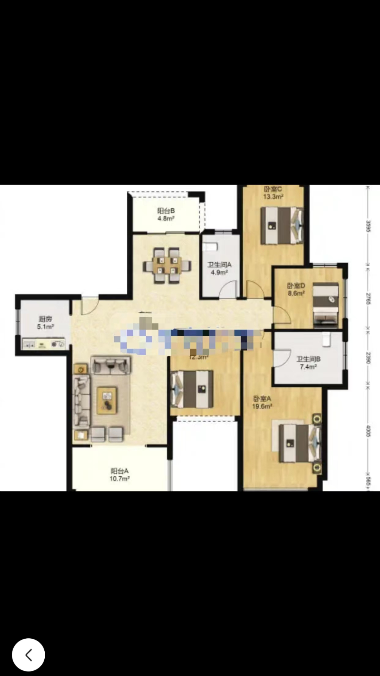 佳兆业金域天下二期 4室2厅1卫 102.0万 佳兆业金域天下二期 4室2厅1卫 102.0万室内图