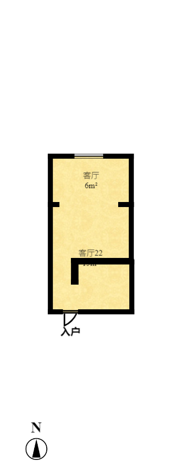 水岸世景  1室1厅1卫   1100.00元/月户型图
