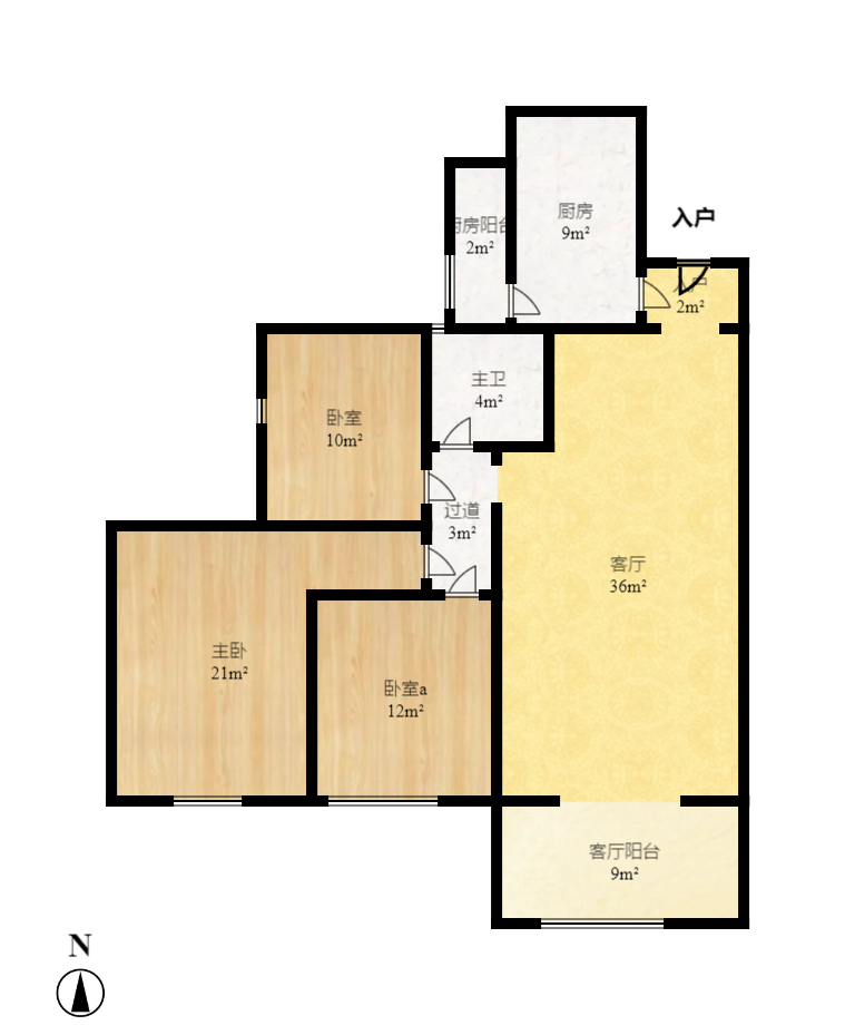 荣泰广场 3室2厅1卫 2400.0元/月 荣泰广场 3室2厅1卫 2400.0元/月户型图