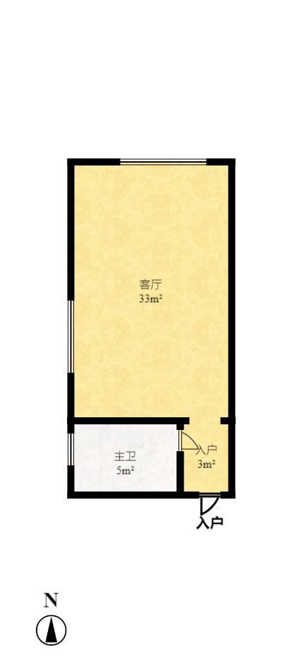 尚都美寓  1室1厅1卫   900.00元/月户型图