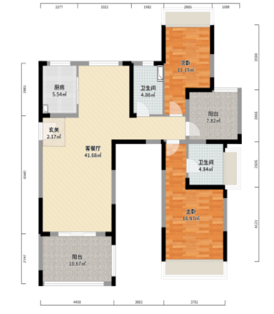 美的城二期 3室2厅2卫 80.0万 美的城二期 3室2厅2卫 80.0万室内图