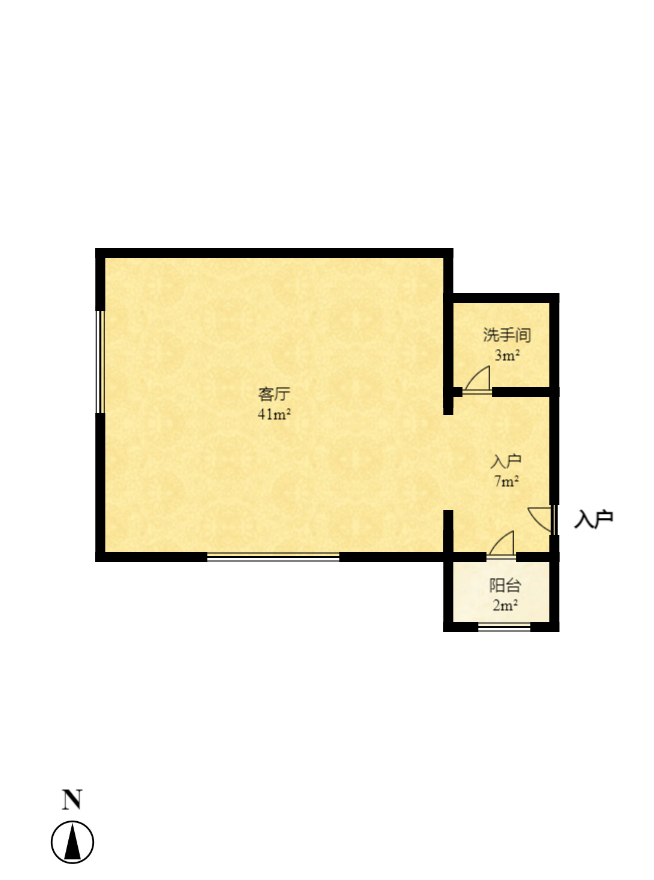 佳天国际新城 1室1厅1卫 2500.0元/月 佳天国际新城 1室1厅1卫 2500.0元/月户型图