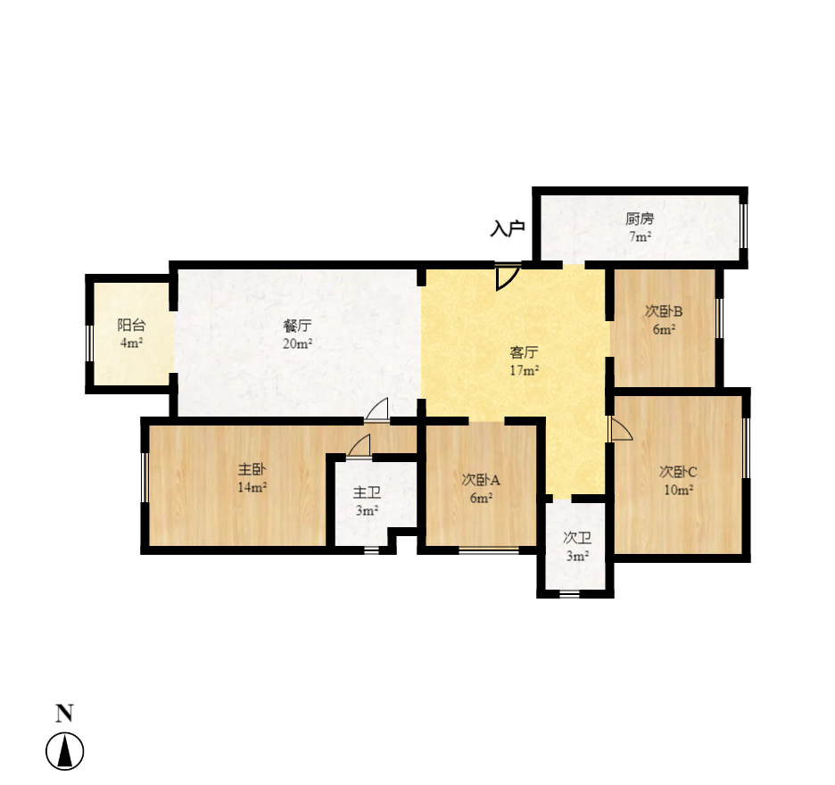 MOMA当代广场  4室2厅2卫    141.52万室内图1