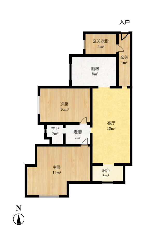 恒基凯旋门一二期 3室1厅1卫 1800.0元/月 恒基凯旋门一二期 3室1厅1卫 1800.0元/月户型图