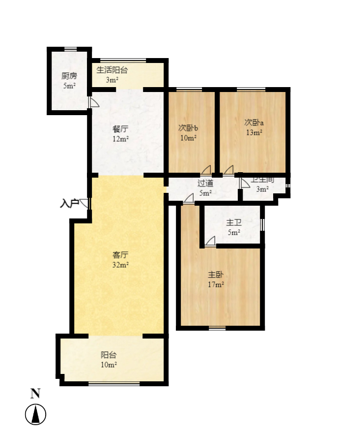 长沙玫瑰园 3室2厅1卫 2000.0元/月 长沙玫瑰园 3室2厅1卫 2000.0元/月户型图