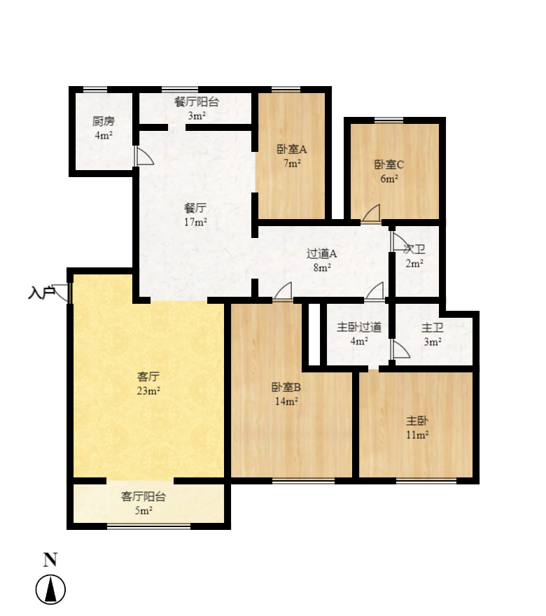 卓越蔚蓝海岸二期  4室2厅2卫    2200.0元/月室内图1