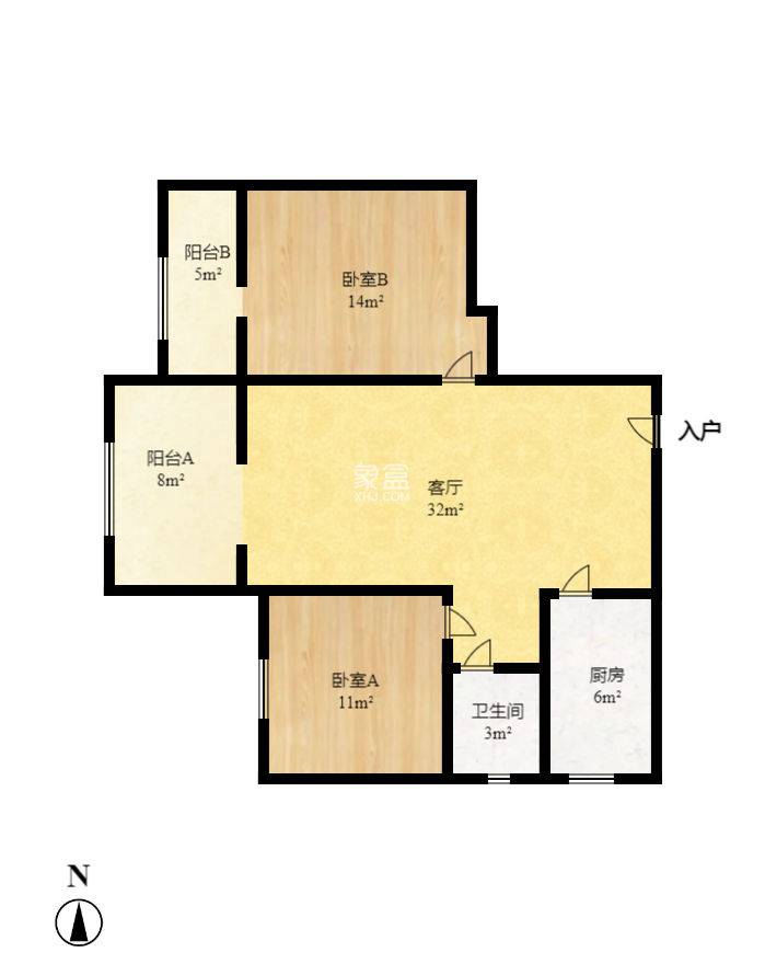 紫晶城  2室2厅1卫   53.80万