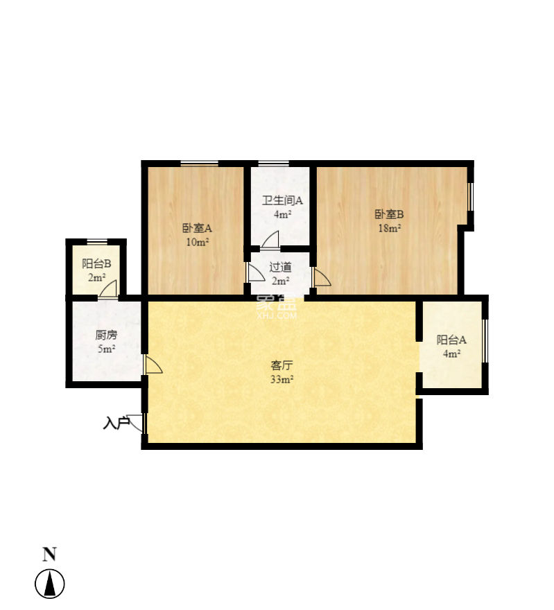 新城新世界一二三期  2室2廳1衛(wèi)   90.00萬