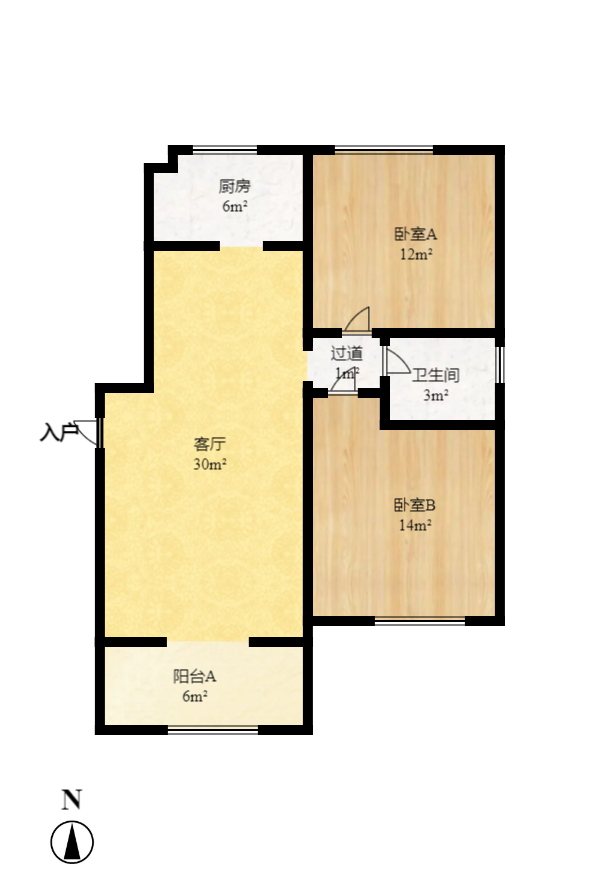 嘉盛华庭（一期、二期、三期）  2室2厅1卫    2200.0元/月室内图1