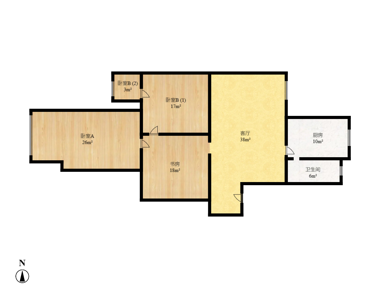 古堆山送变电宿舍  2室1厅0卫   1500.00元/月户型图