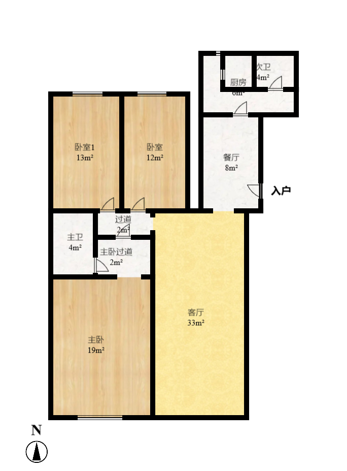 丽景新贵 3室2厅2卫 3000.0元/月 丽景新贵 3室2厅2卫 3000.0元/月户型图