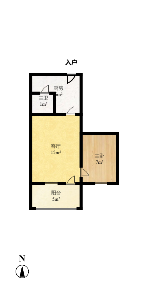茅亭子  1室1厅1卫   29.00万室内图1