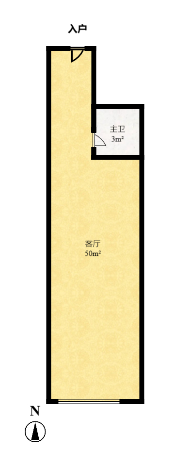 BOBO国际 1室1厅1卫 2200.0元/月 BOBO国际 1室1厅1卫 2200.0元/月户型图