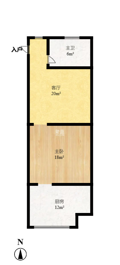 明城公寓  1室1厅1卫   900.00元/月户型图