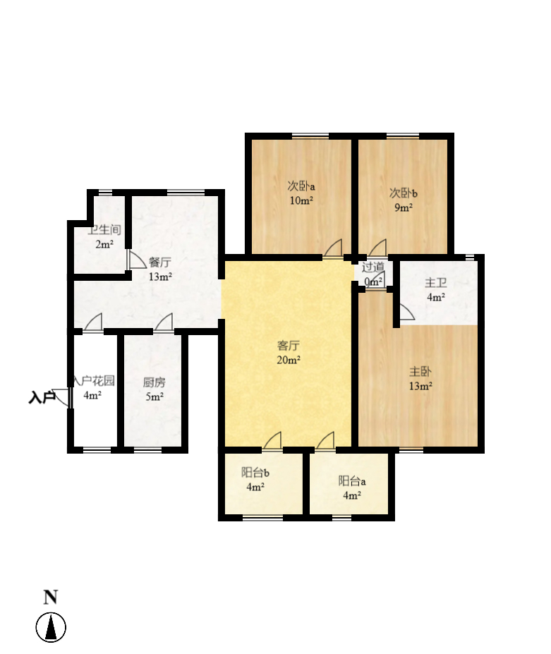 时代倾城一期  3室2厅2卫    112.8万室内图1