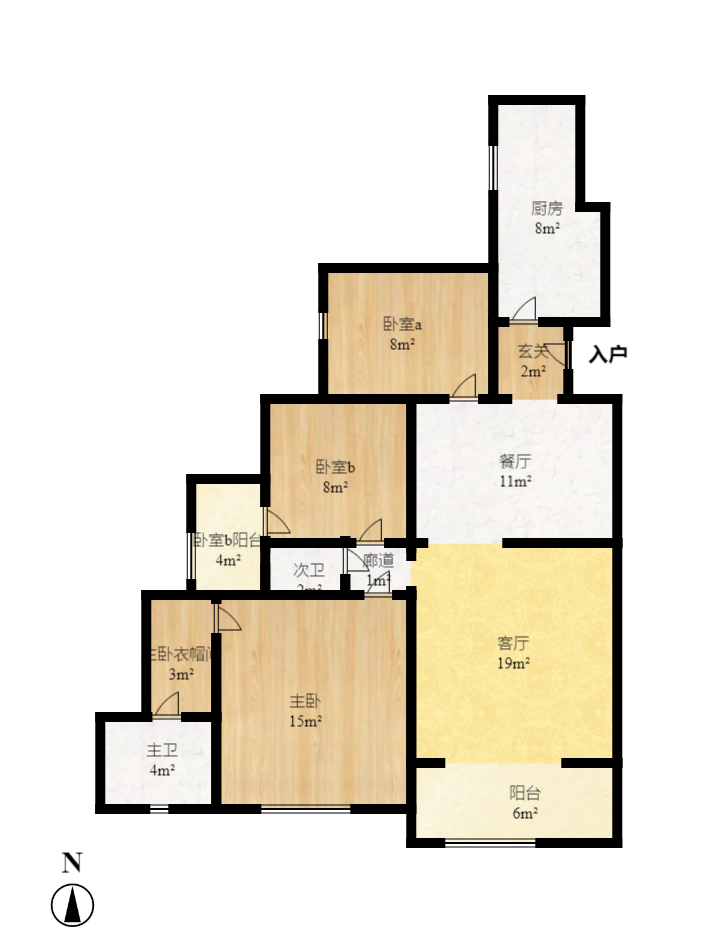 山水英伦海德广场  3室2厅2卫    110.0万室内图1