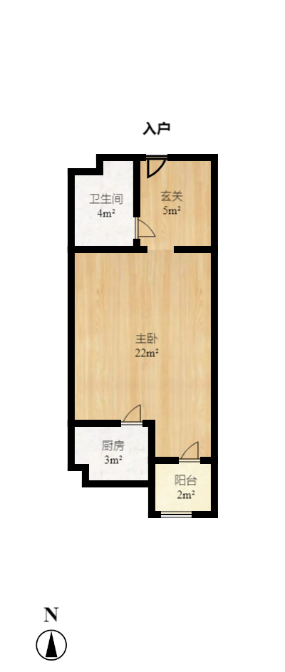 金谷大厦（桐梓坡西路）  1室1厅1卫   38.00万室内图1