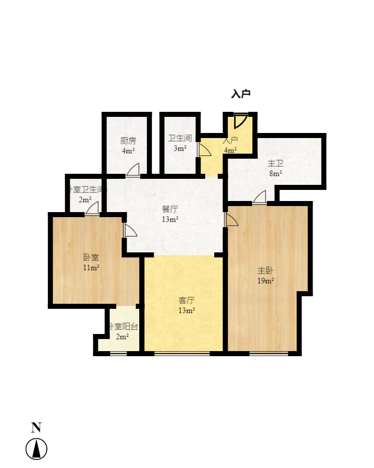 运达国际广场  2室1厅1卫    188.0万室内图1