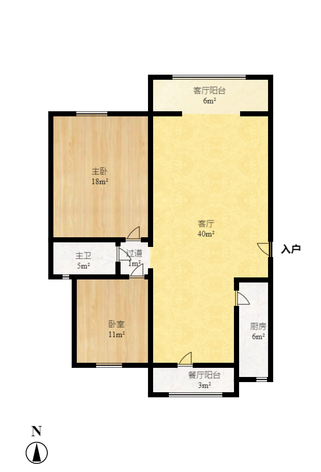 山水湾  2室2厅1卫   45.00万室内图1