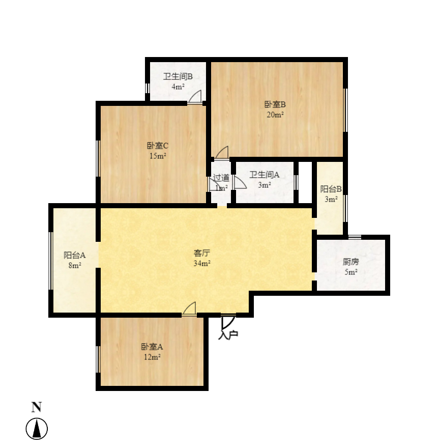紫晶城 3室2厅2卫 62.8万 紫晶城 3室2厅2卫 62.8万户型图