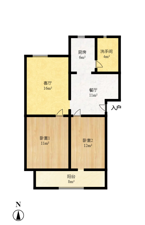 路桥宿舍  2室1厅1卫   55.00万室内图1