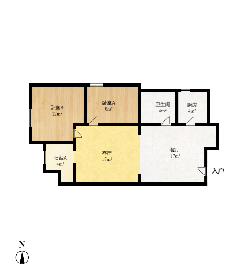 湘府9号 2室2厅1卫 2100.0元/月 湘府9号 2室2厅1卫 2100.0元/月户型图