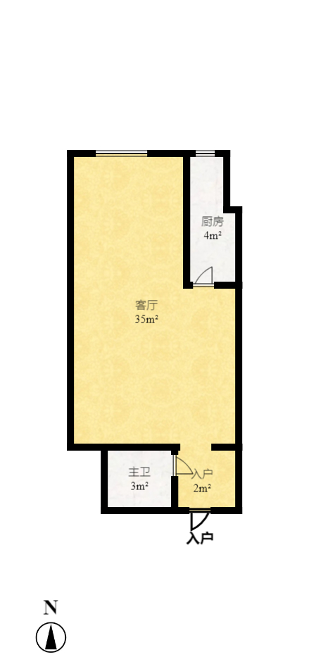 先锋东外滩  1室1厅1卫    45.58万室内图1