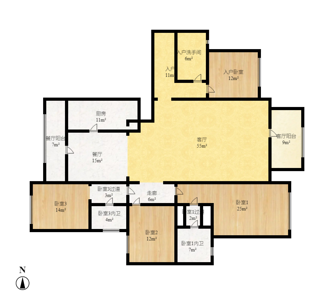 中隆国际御玺 4室2厅3卫 5000.0元/月 中隆国际御玺 4室2厅3卫 5000.0元/月户型图