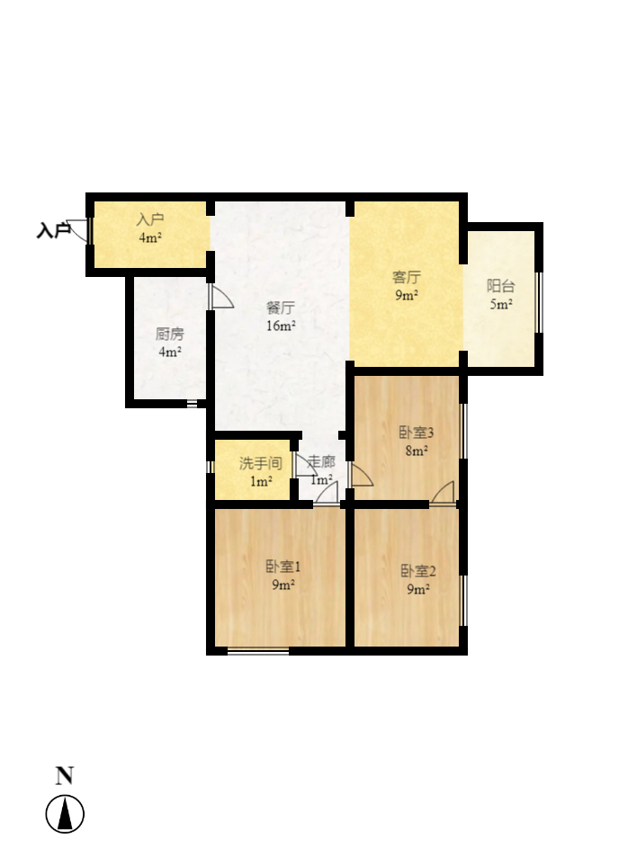 东玺门 3室1厅1卫 2300.0元/月 东玺门 3室1厅1卫 2300.0元/月户型图