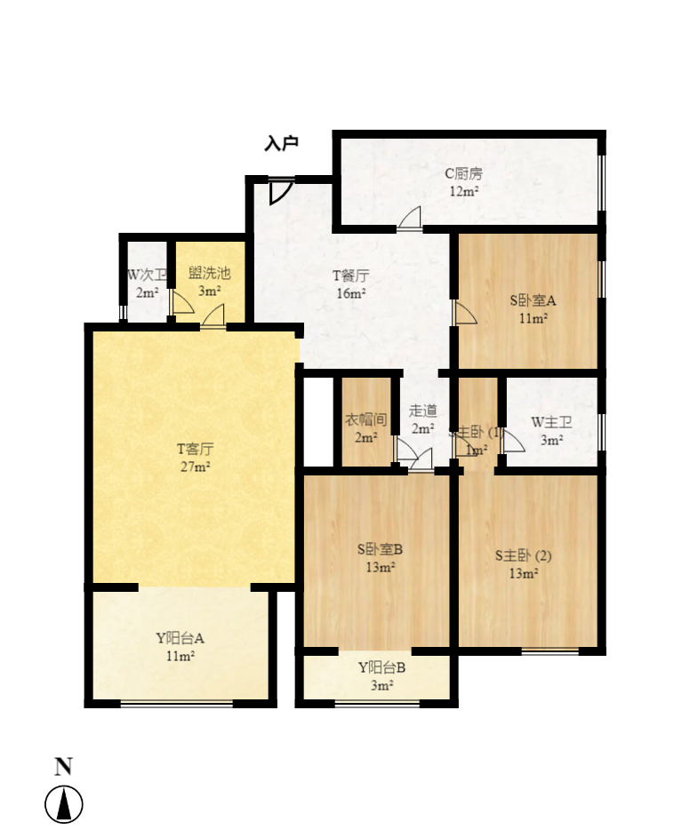 香樟鑫都 3室2厅2卫 2900.0元/月 香樟鑫都 3室2厅2卫 2900.0元/月户型图
