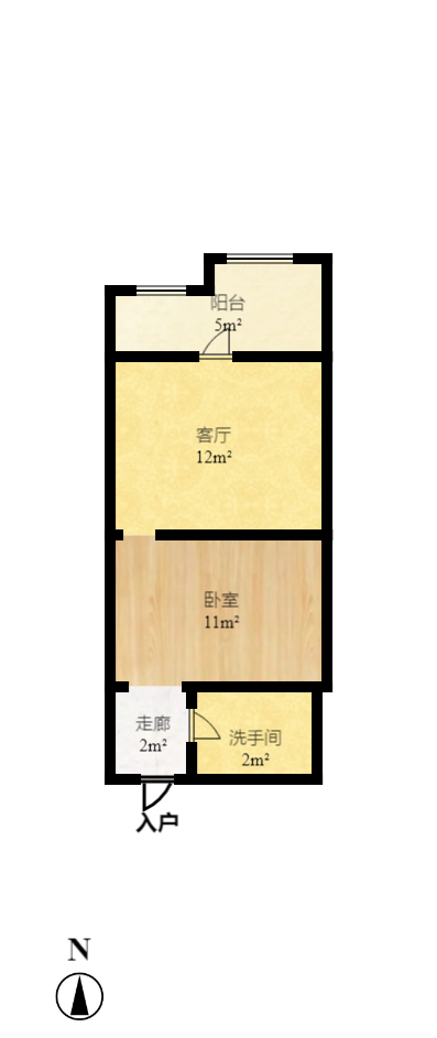 亚商国际 1室1厅1卫 1400.0元/月 亚商国际 1室1厅1卫 1400.0元/月户型图