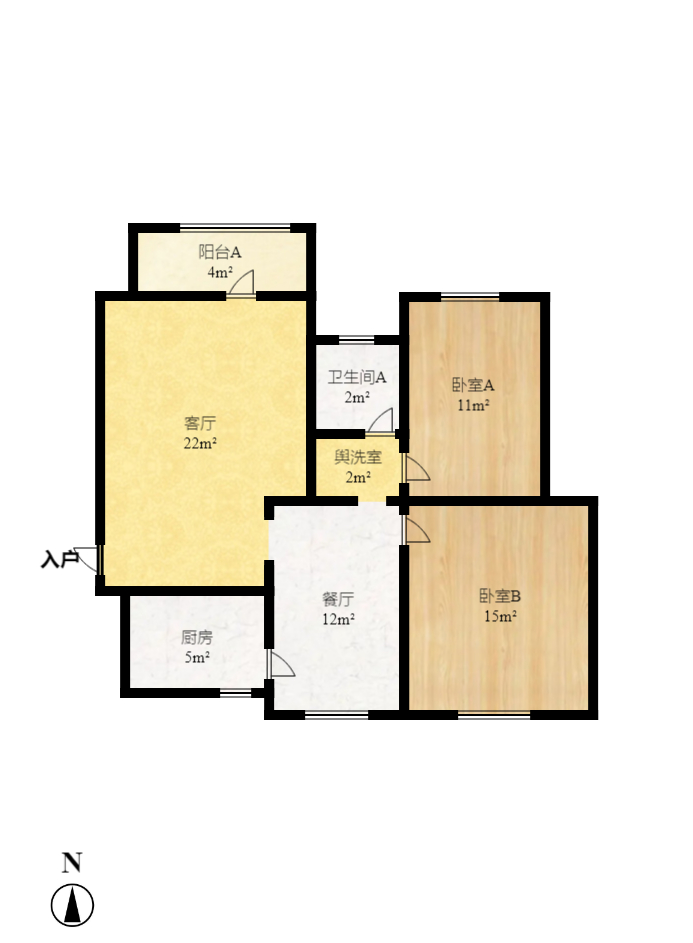 万芙锦城 2室2厅1卫 2200.0元/月 万芙锦城 2室2厅1卫 2200.0元/月户型图