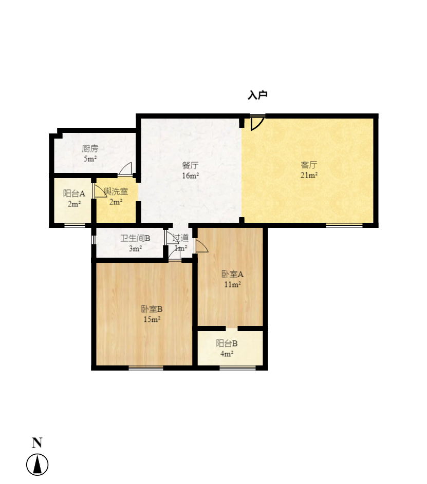 天城尚品  5室2厅2卫    5500.0元/月户型图