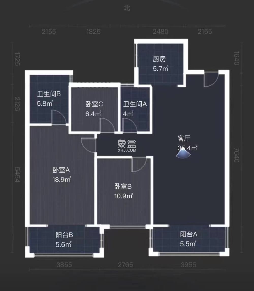 美的城二期  3室2厅2卫   58.00万