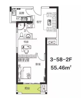 水木阳光里  1室1厅1卫   33.00万