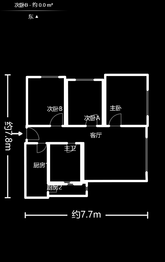 华润五彩城  2室1厅1卫    2000.0元/月 华润五彩城  2室1厅1卫    2000.0元/月户型图